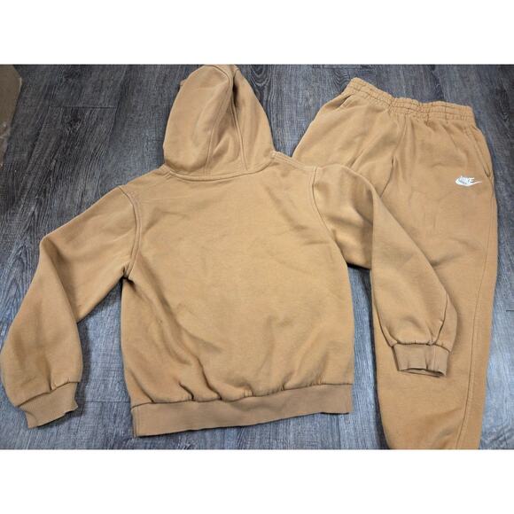 Nike Flax Sportswear Club Fleece Kids Youth Hoodie Jogger Sweatpants Set Medium - Picture 7 of 7